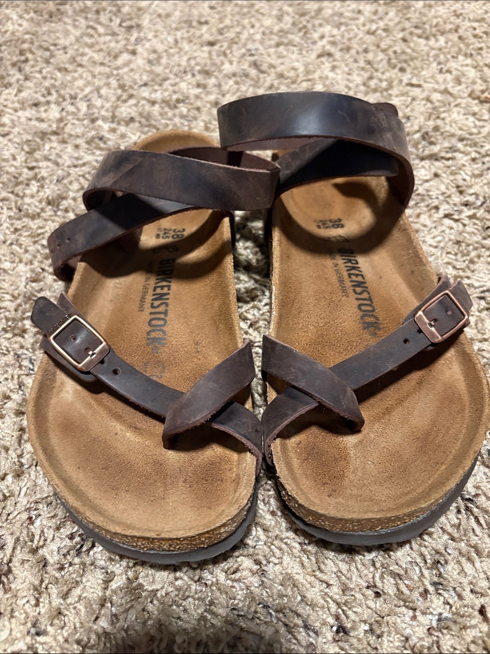 Birkenstock Dark Brown Leather Wrap Sandals 38 - Picture 4 of 6